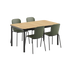 Noir Kirra Dining Table 150x90 with four Noir Patio Chair no. One S1 chairs in an outdoor setting