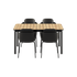 Noir Kirra Dining Table 150x90 with four Noir Patio Chair no. One S1 chairs in outdoor setting