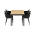 Noir Kirra Dining Table 150x90 with four Noir Patio Chair no. One S1 chairs in outdoor setting