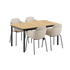 Noir Kirra Dining Table 150x90 with four Noir Patio Chair no. One S1 chairs in outdoor setting