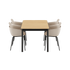 Noir Kirra Dining Table 150x90 with four Noir Patio Chair no. One S1 chairs in outdoor setting