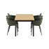 Noir Kirra Dining Table 150x90 with four Noir Patio Chair no. One S1 chairs in outdoor setting
