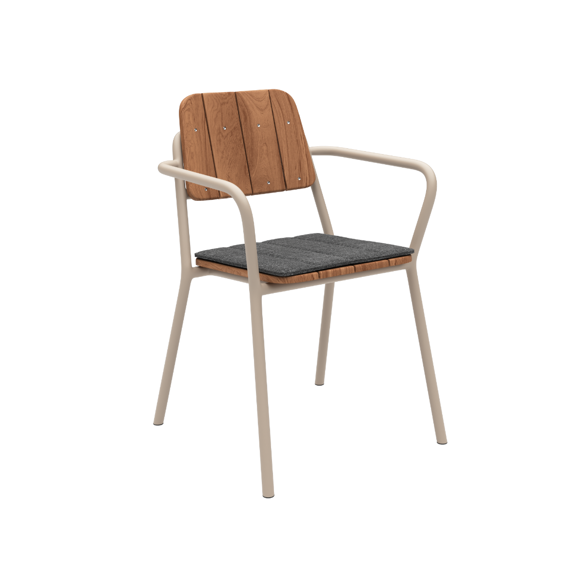 Kirra Patio Chair cushion in Kirra Noir color with strap for secure attachment