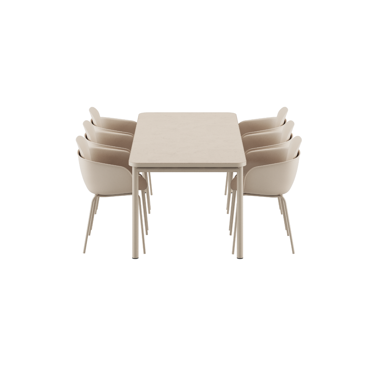Kirra Dining Table Ceramic & 6 Kirra Patio Chair