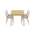 Kirra Dining Table 150x90 with four taupe Patio Chair no. One S2 chairs in outdoor setting