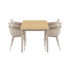 Kirra Dining Table 150x90 with four taupe Patio Chair no. One S2 chairs in outdoor setting