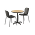 Kirra Café Table with two black Patio Chair no. One S1 chairs in noir color, outdoor setting.