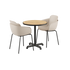Kirra Café Table with two taupe and black Patio Chair no. One S2 outdoor dining set