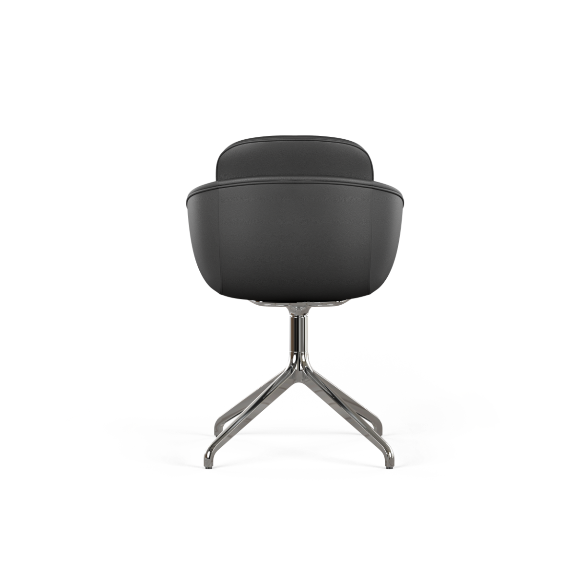Terra Black Chair no. One S2 with polished swivel base and double shell design