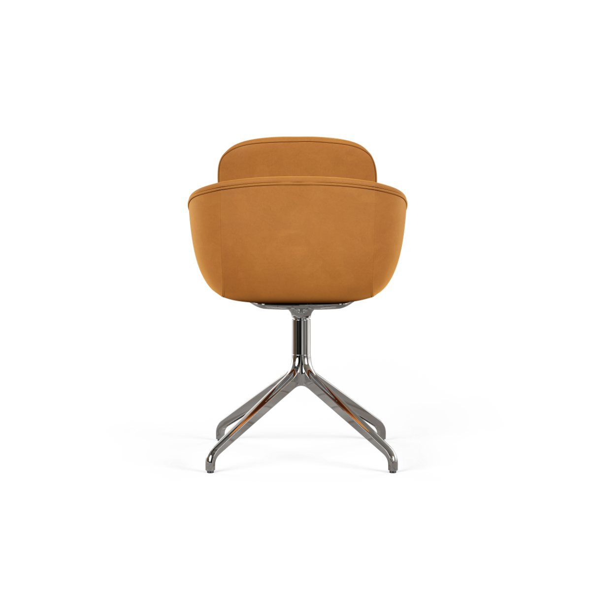 Terra Black Chair no. One S2 with polished swivel base and double shell design for comfort