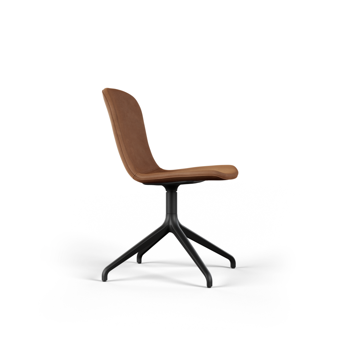 Terra Safari Chair no. One S1 dining chair with swivel base in recycled plastic and leather upholstery