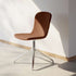 Chair no. One S1 swivel dining chair in Luna Sandstone leather with polished aluminum base