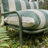 Mollis Lounge Chair in Renesse Olive with powder-coated aluminum frame and eco-certified textile outdoors