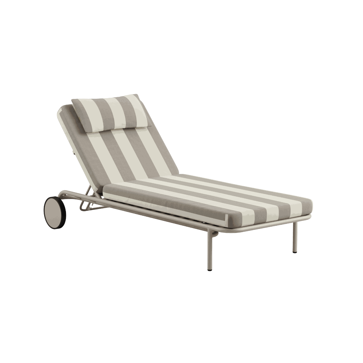 Mollis Sunbed outdoor lounger in Renesse Taupe with adjustable backrest and powder-coated aluminum frame