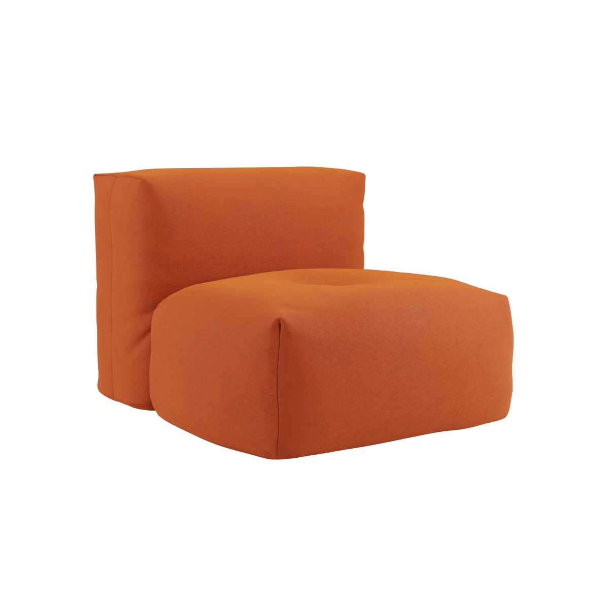 Soft Sofa Indoor seat in orange jaquard fabric with a soft, cushioned design and no visible frame