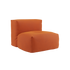 Soft Sofa Indoor seat in orange jaquard fabric with a soft, cushioned design and no visible frame