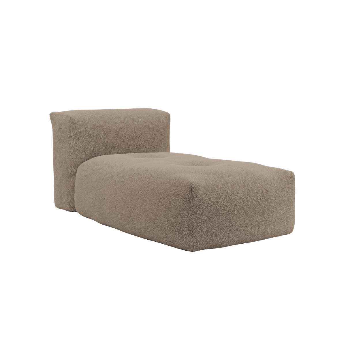 Soft Sofa Indoor Lounger in Teddy Brown fabric with soft, cushioned design and relaxed shape