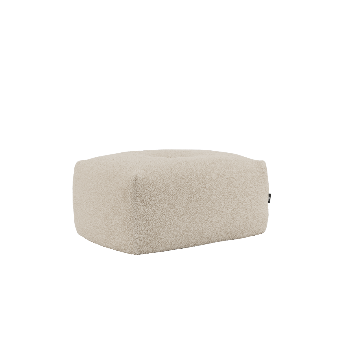 Soft Sofa Indoor pouf in Teddy Beige fabric with soft, rounded shape and non-slip base.