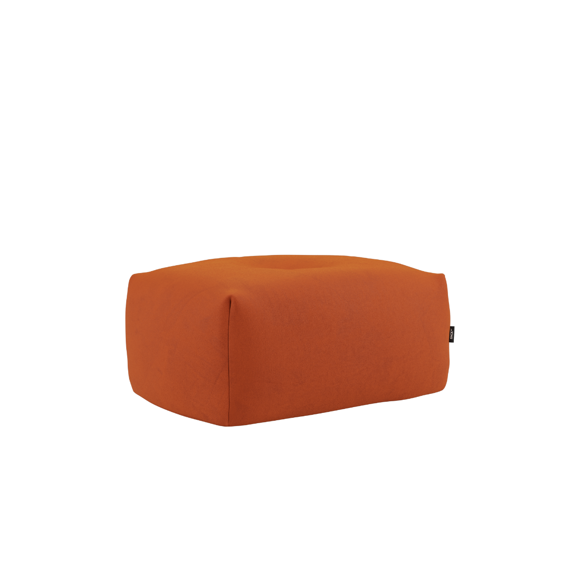 Soft Sofa Indoor pouf in vibrant orange Jaquard fabric with soft, cushioned form and no frame