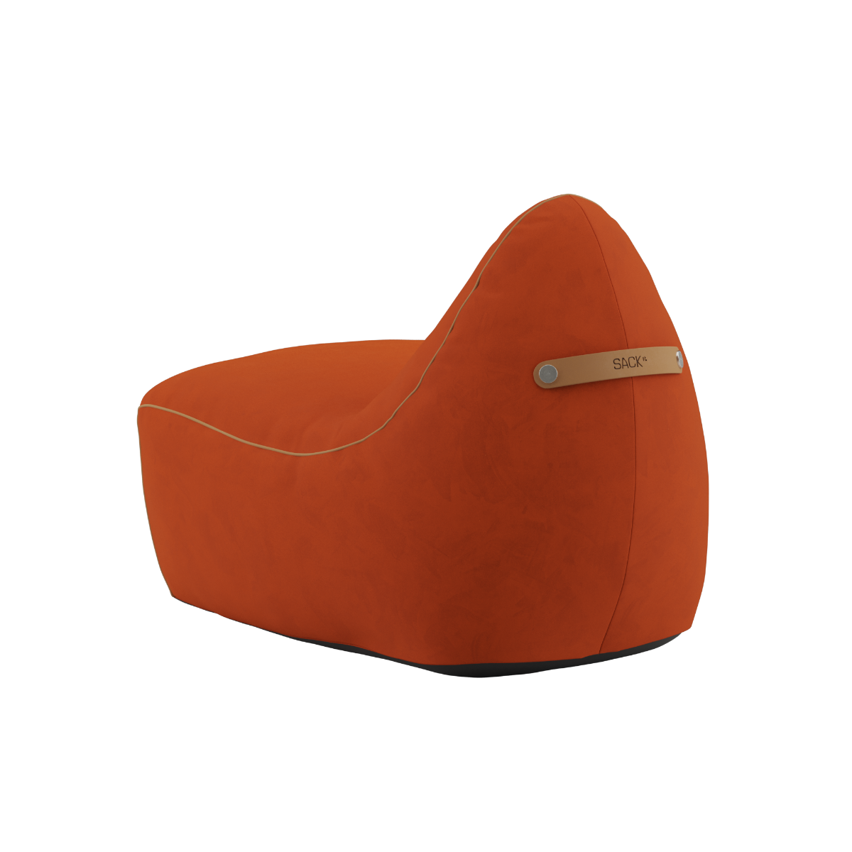 SACKit Chair Indoor in orange jaquard fabric with rounded shape and soft contours on white background