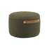 SACKit Pouf Indoor in olive corduroy fabric with a round shape and compact size.