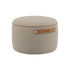 Round SACKit Pouf Indoor in teddy beige fabric with a side handle and non-slip bottom dots