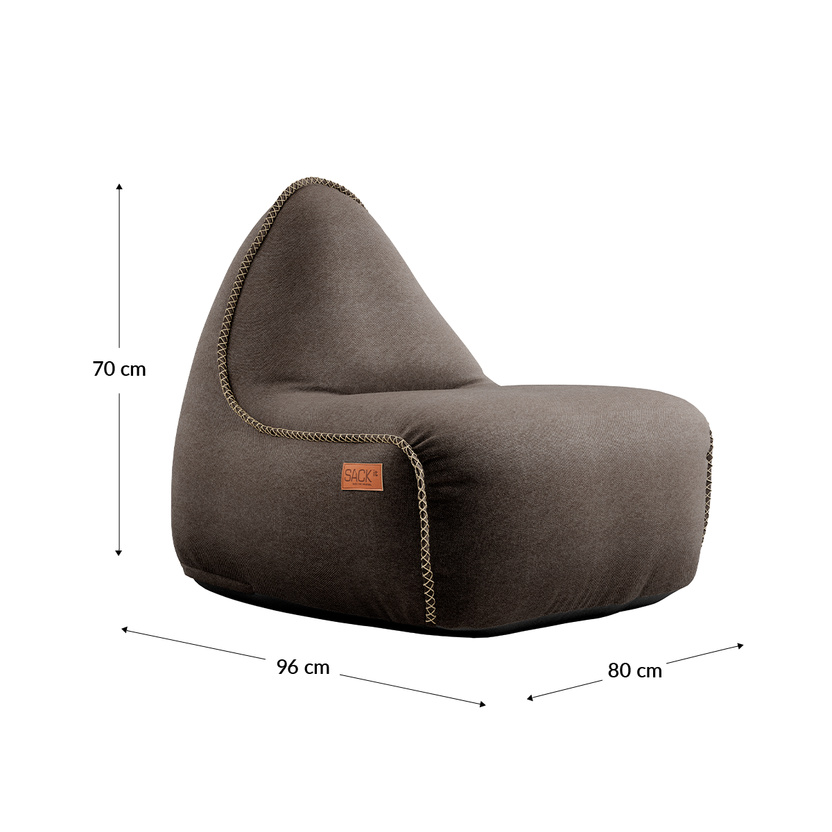 Canvas Lounge Chair and pouf in petrol canvas fabric with a relaxed, durable design.