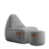 Cobana Junior Lounge Chair and pouf in sand melange color with soft, durable fabric and rounded shape.