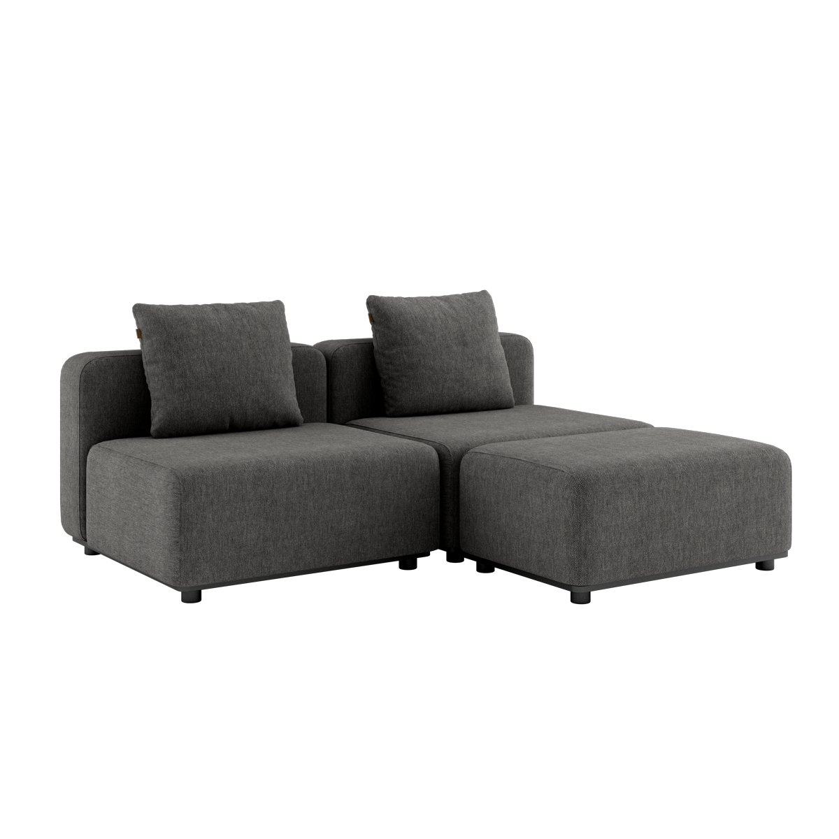 Cobana Lounge Sofa in grey with pouf, modular outdoor seating with powder-coated aluminum frame