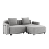 Cobana Lounge Sofa in Cobana Sand Melange with armrest and pouf, outdoor modular design with cushions