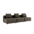 Cobana Lounge Sofa 3-seater in Cobana Brown without armrest or pouf, outdoor modular design