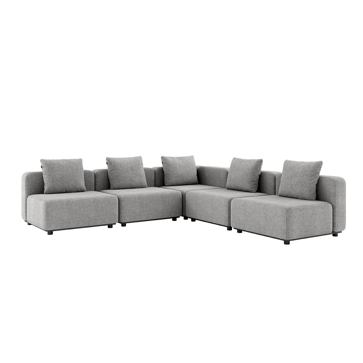 Cobana Lounge Sofa 5-seater corner outdoor sofa in Cobana Sand Melange without armrest with cushions