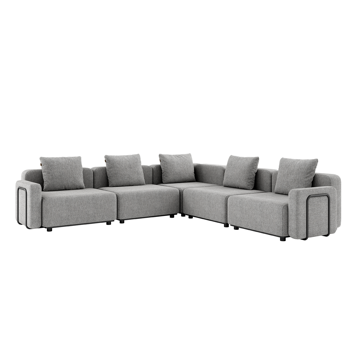 Cobana Lounge Sofa 5-seater corner with armrest in Cobana Sand Melange outdoor fabric