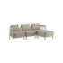 Kirra Lounge Sofa 3-seater in sand color with pouf, powder-coated aluminum frame and olefin textile upholstery.