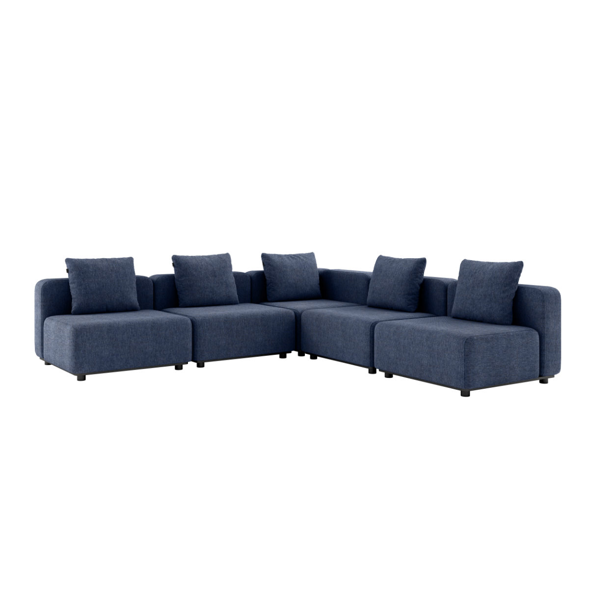 Kirra Indigo Cobana Lounge Sofa 5-seater corner outdoor sofa without armrest with cushions