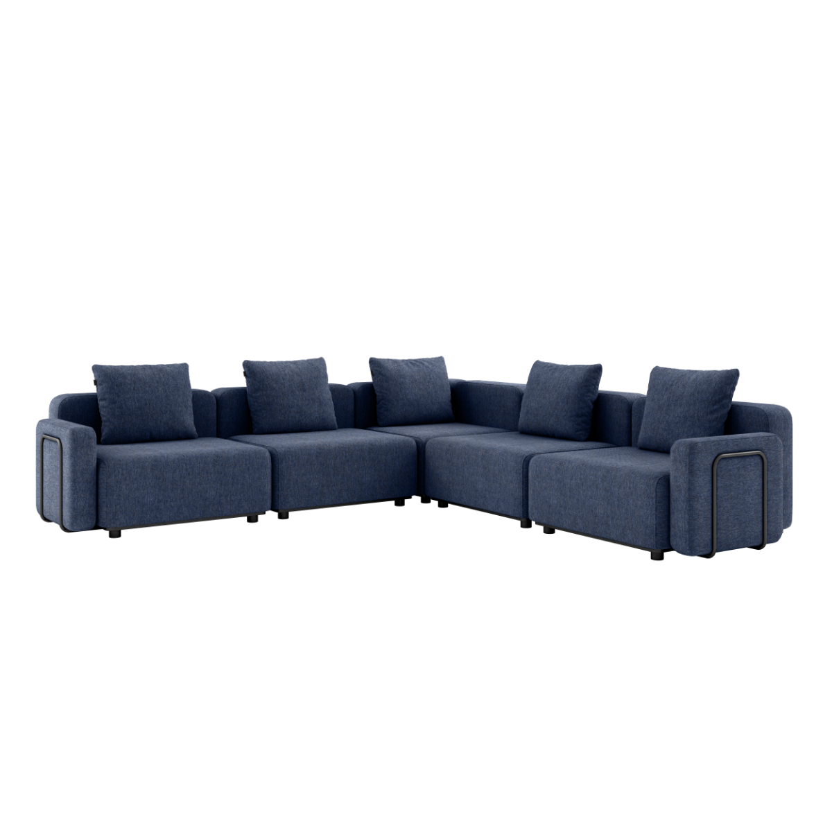 Kirra Indigo Cobana Lounge Sofa 5-seater corner outdoor sofa with armrest and powder-coated aluminum frame
