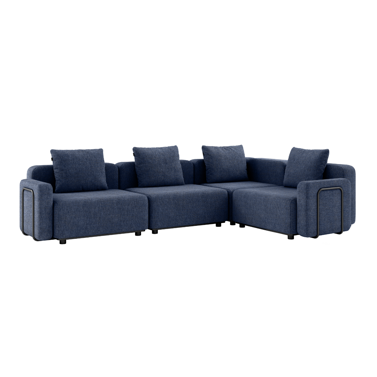 Kirra Indigo Cobana Lounge Sofa 4-seater corner outdoor sofa with armrests and powder-coated aluminum frame