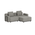 Grey sackit Cobana modular outdoor lounge sofa with two cushioned seats square back pillows and a spacious ottoman section for Scandinavian garden seating