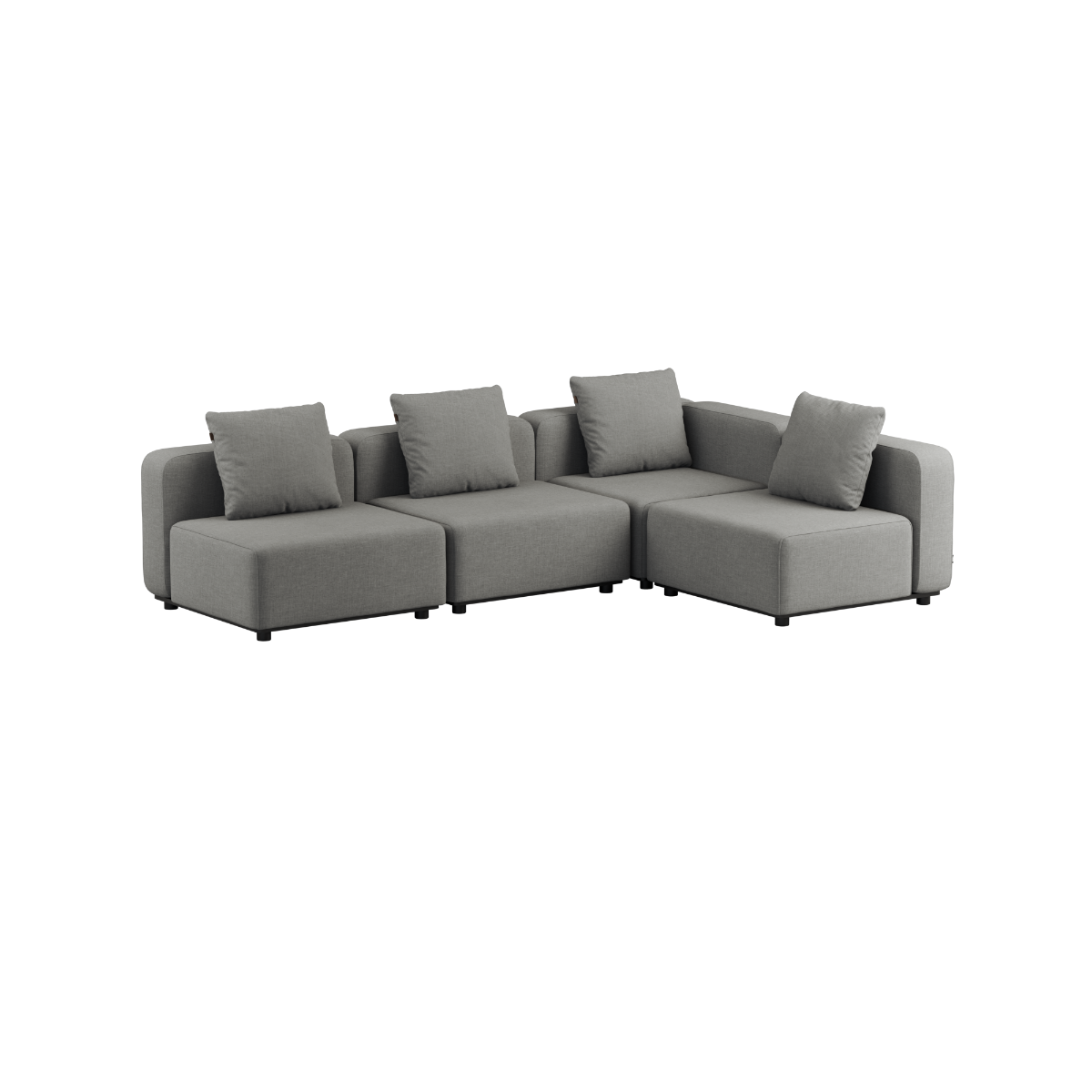 Kirra Grey Cobana Lounge Sofa 4-seater corner outdoor sofa without armrest with powder-coated aluminum frame