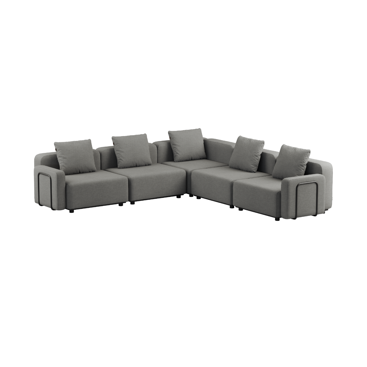 Kirra Grey Cobana Lounge Sofa 5-seater corner with armrest in outdoor setting