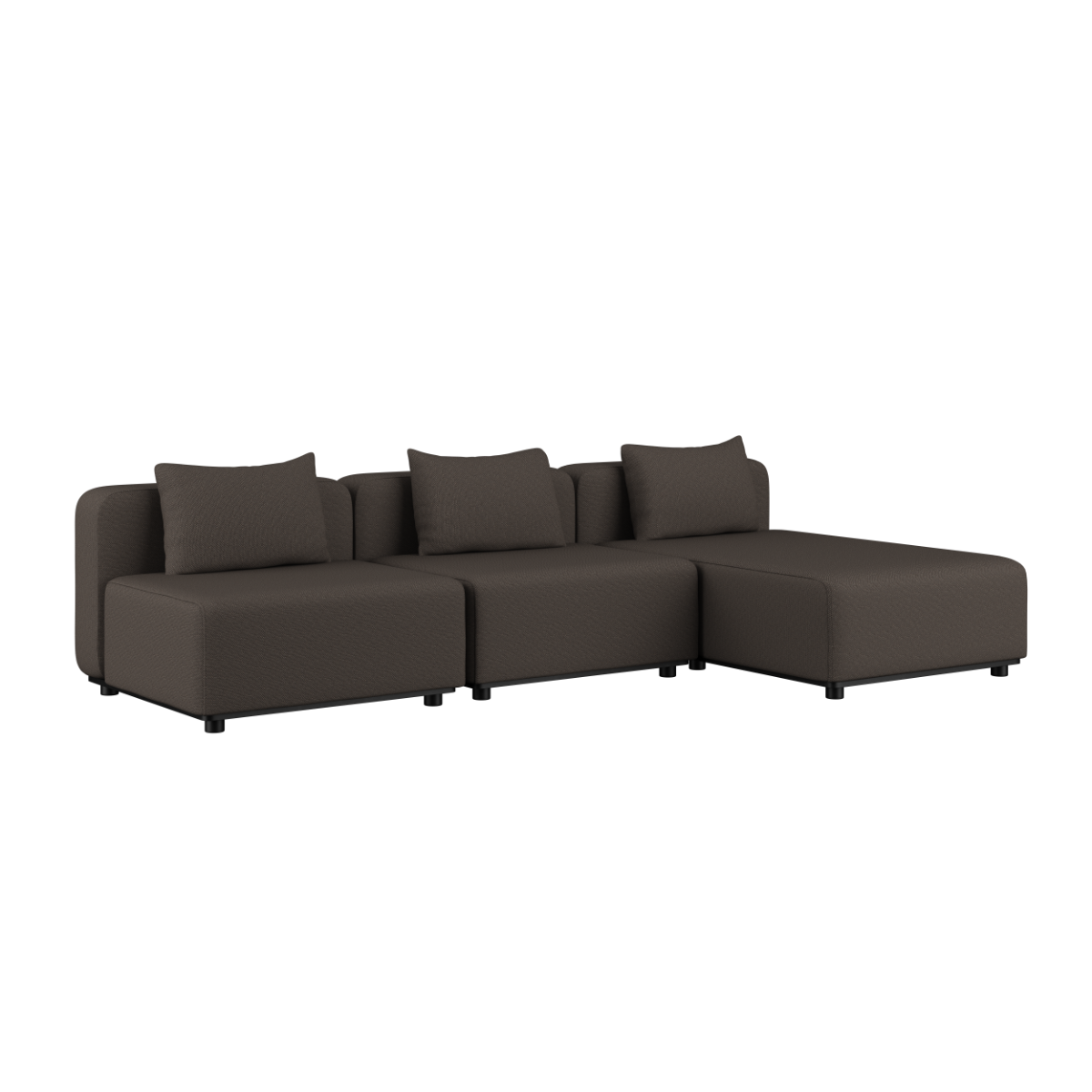 Cobana Lounge Sofa 3-seater chaise in Cobana Brown with powder-coated aluminum frame and cushions