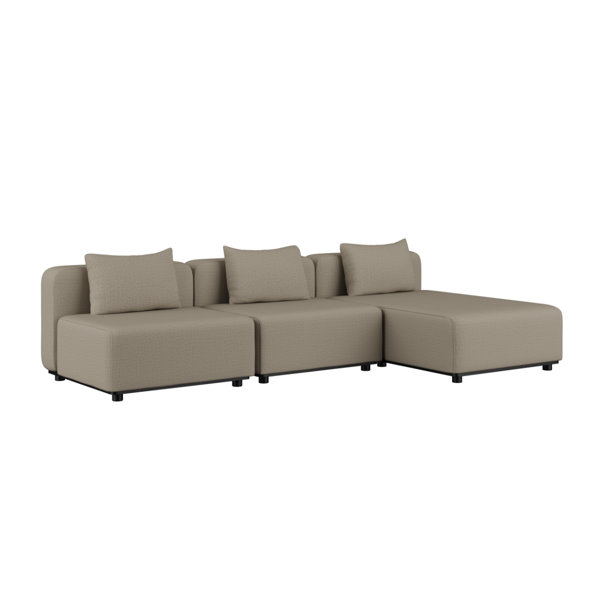 Kirra Sand Cobana Lounge Sofa 3-seater chaise with powder-coated aluminum frame and cushions