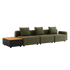 Kirra Olive Cobana Lounge Sofa 3-seater with patio storage table in outdoor setting