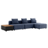 Cobana Lounge Sofa 3-seater in Kirra Indigo with pouf and patio storage table in outdoor setting