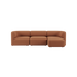 Brown three seat chaise sofa with a calm Scandinavian design by sackit for comfortable indoor living