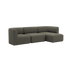 Dark gray three seater chaise sofa by sackit Europe with a right side chaise rounded cushions and calm Scandinavian design for comfortable indoor living