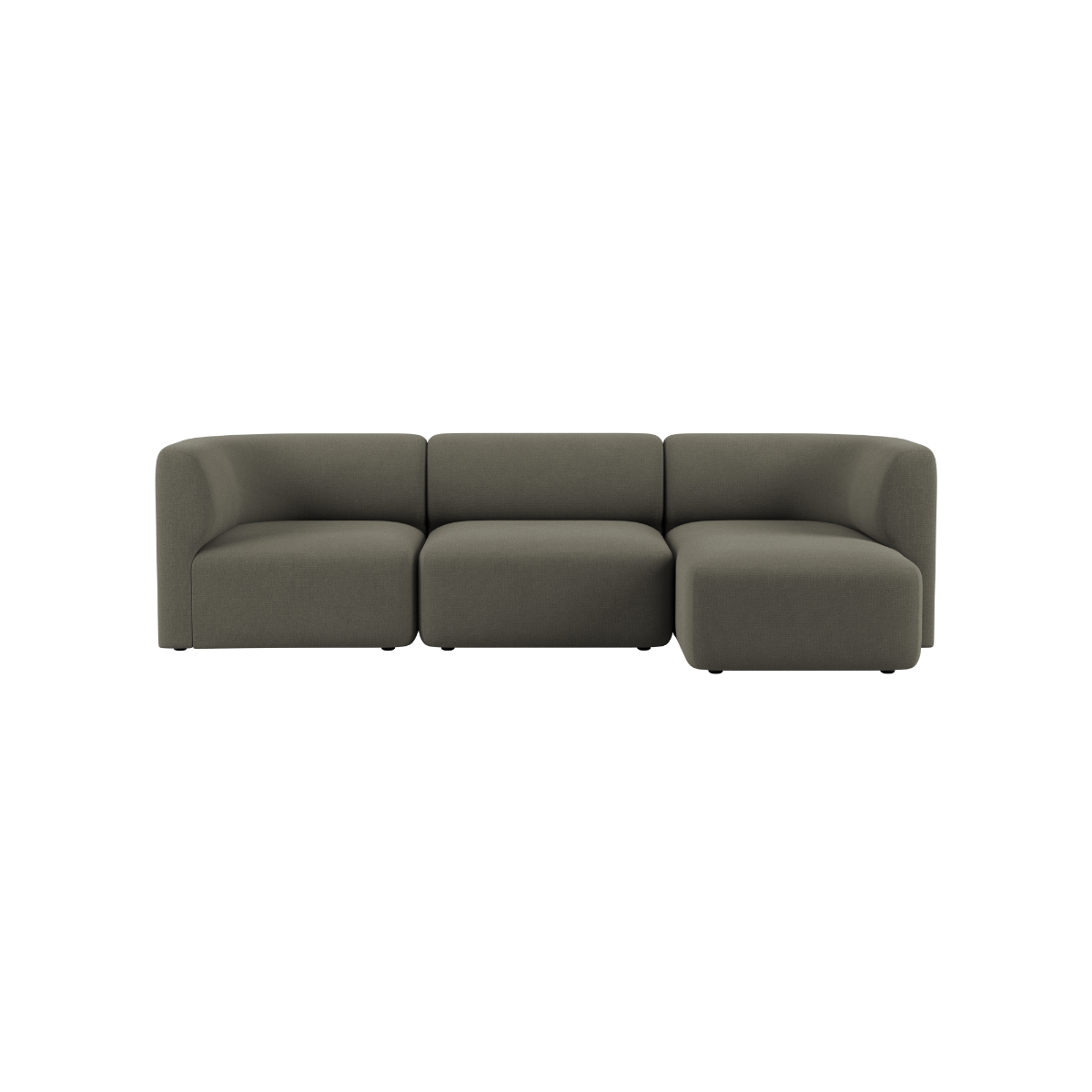 sackit Fjord sofa in soft gray with three spacious seats and rounded Scandinavian styling shown against a clean background