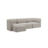 sackit Fjord three seater chaise sofa in soft beige with rounded cushions and a calm Scandinavian design on a clean background