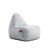White Cobana Junior Lounge Chair bean bag with soft, durable fabric and hand-sewn stitches.